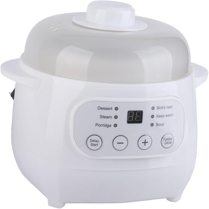 1L 200W Electric Stew Pot Ceramic Liner Versatile Cooker for Porridge Rice Soup