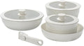 Ceramic Cookware Set – Pots And Pans For Kitchen Oven Induction Safe Non-Stick Durable Cookware Portable Cooking Utensils | Ideal Home Apartment Picnic Outdoor Cooking Meal Prep Camping