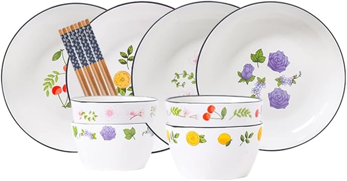 Dinnerware Set - Service for 4 Ceramic PlateMicrowave Oven &amp Dishwasher CompatibleFamily Dining PartyRestaurant Plates