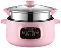 Cooking Pot Multifunctional Rice Cooker Slow Cooker With Automatic Power-Off Protection Household Small Hot Pot Rice Cooker With Steamer(Pinksmartedition26cm)