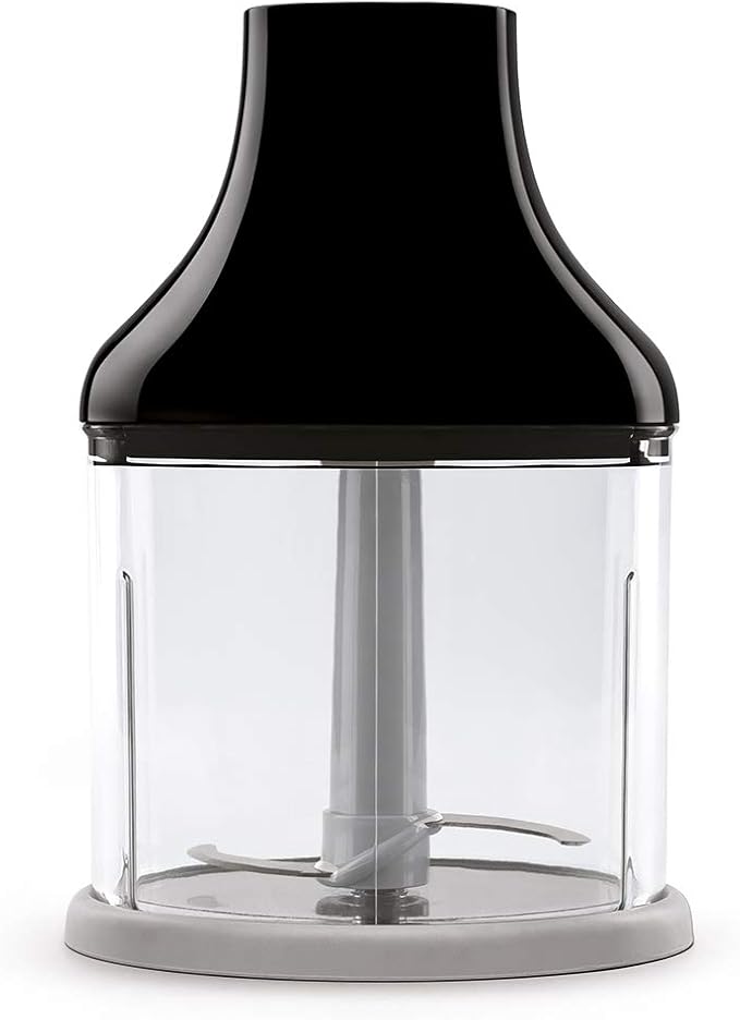 SMEG Handheld Immersion Blender with Beaker Chopping Bowl w/Lid Wire Whisk 5 Speed Controls made with Stainless Steel Blades and Ergonomic Design (Black)