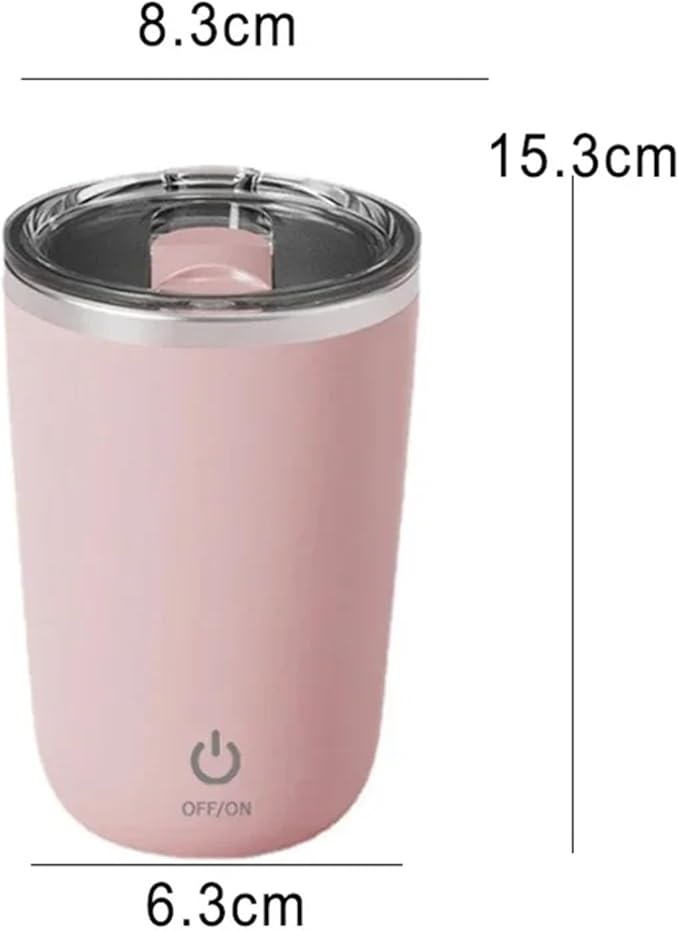 Rechargeable Automatic Coffee Stirring Mug - Electric Stainless Steel Lazy Rotating Milk Mixing Cup(White)