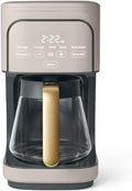 Programmable 12-Cup Coffee Maker with Touch Controls Auto Brew Timer Reusable Filter Large Glass Carafe Premium Countertop Coffee Machine (Porcini Taupe)