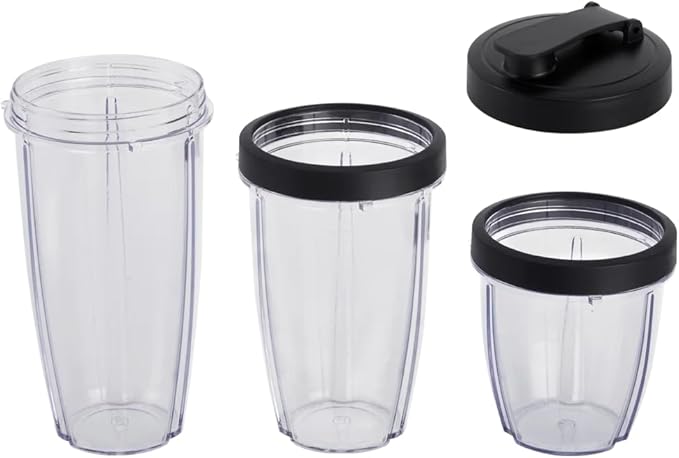 10-Piece Personal Blender Set 300W High-Speed Blender with 3 Jars (10oz 16oz 18oz) Stainless Steel Blades Travel Lids Portable &amp Compact Easy to Clean Black
