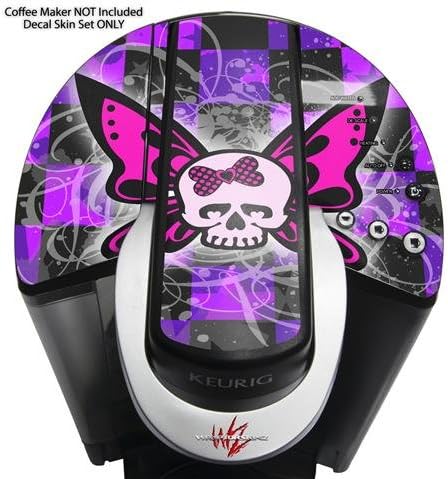 Decal Style Vinyl Skin compatible with Keurig K40 Elite Coffee Makers Butterfly Skull (COFFEE MAKER NOT INCLUDED)