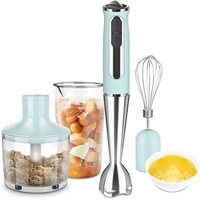 600W 4-in-1 Immersion Hand Blender Titanium Plated Speed Multifunctional Ultra-Stick Turbo Mode BPA-Free Egg Whisk/Milk Frother Detachable