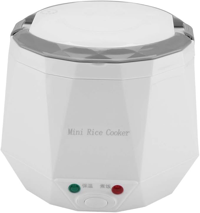 1.3 Liter Portable Car Electric Rice Cooker Food Steamer 12V 100W Portable Electric Rice Cooker Electric Rice Cooker Electric Food Steamer Car Steamer for Coach Travel Camping (White)