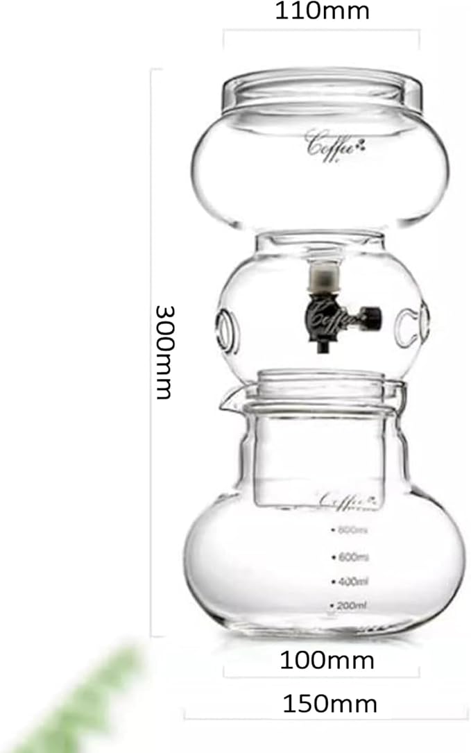 800ml Ice Cold Brew Dripper Coffee Maker Cold Brew Drip Tower with Adjustable Dripe Flow Control Easy to Clean for Home Office Makes 4-6 Cups