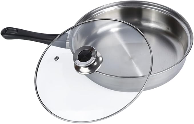 Cooking Pot Frying Pan6 Pots 12 Piece Stainless Steel Pots and Pans Casserole Pot Cookware Set with Glass Lid (A