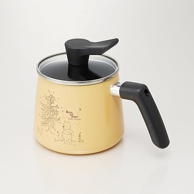 Skater Winnie the Pooh 1.3 L All-Purpose Pot 7-in-1 1.4 Qt Painted Finish Aluminum 5.4 x 8.7 x 6.4 in Tempered Glass Lid Gas Halogen Sheath Radiant Electric Compatible