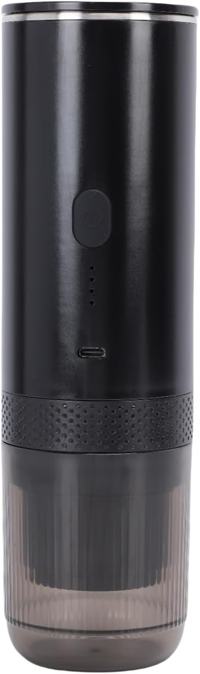Portable Coffee Maker 20BAR Pressure Wireless Heating Coffee Machine 4 5 Cups for Home Outdoor Travel Office Grind and Capsules 2 in 1 Rechargeable (Black)