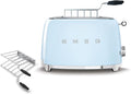 SMEG 2 Slice Toaster and Sandwich Rack Combo Pastel Blue