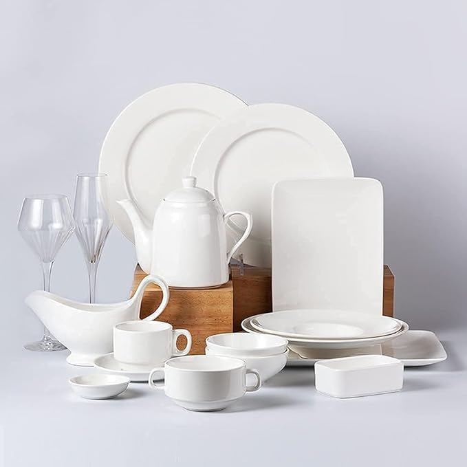 Dinnerware Set Plates and Bowls Sets Complete Porcelain Combi-Set Fine Plates Bowls And Cups Microwave And Dishwasher Safe