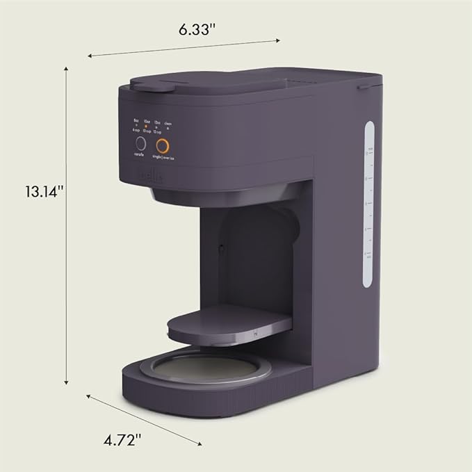 BELLA VersaBrew 2-in1 Coffee Maker K-Cup compatible Brew 3 Sizes Carafes &amp Single Serve Cups Dishwasher Safe Reusable Filter &amp Filter Holder Iced Coffee Function 60oz Tank Plum