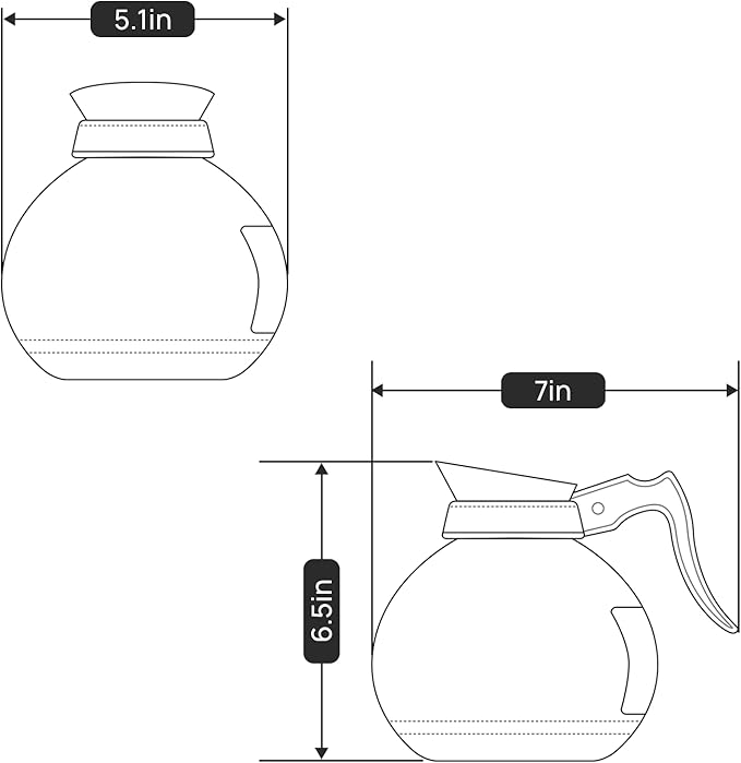 SYBO Coffee Pot Decanter 12-Cup Glass Coffee Decanter Black