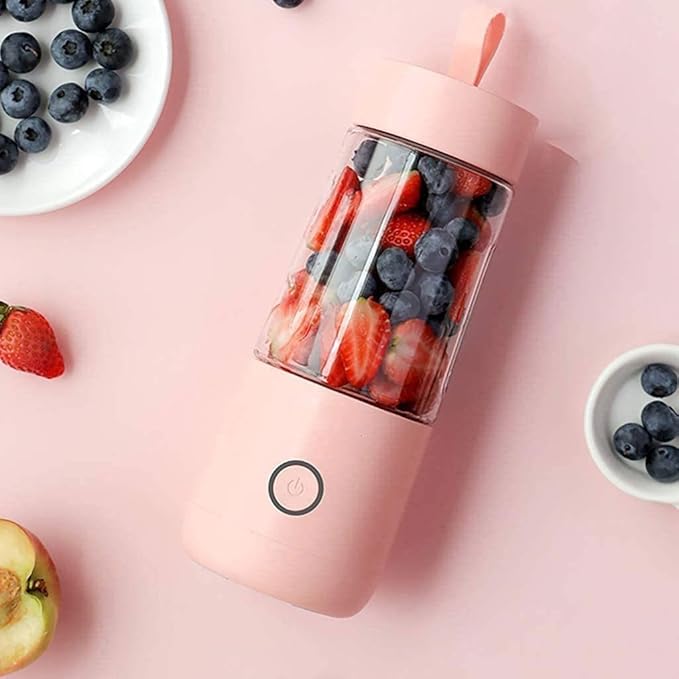 Portable USB Blender for Smoothies &amp Shakes Powerful Personal Juicer with Rechargeable Battery Ideal for Ice Crushing Travel &amp Sports - Available in White &amp Pink