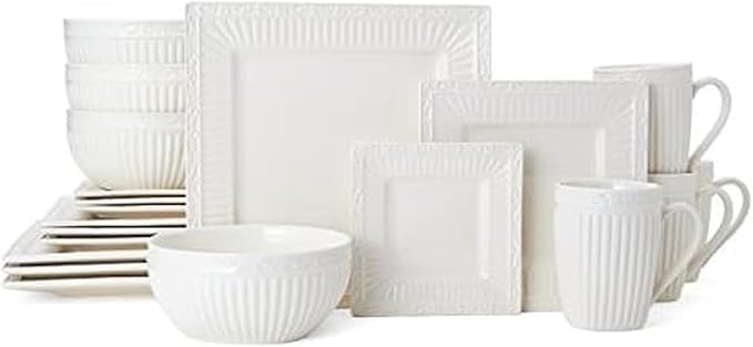 Mikasa Italian Countryside Square 20 Piece Dinnerware Set Service for 4
