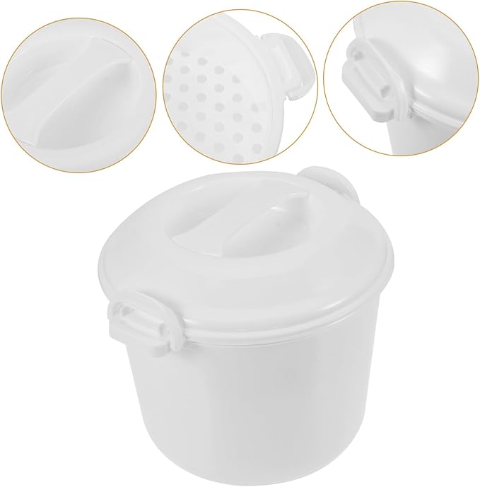 1Set Microwave Rice Cooker with Lid Multifunctional for Rice Hot Dishes Food Grade for Home Office Party Use