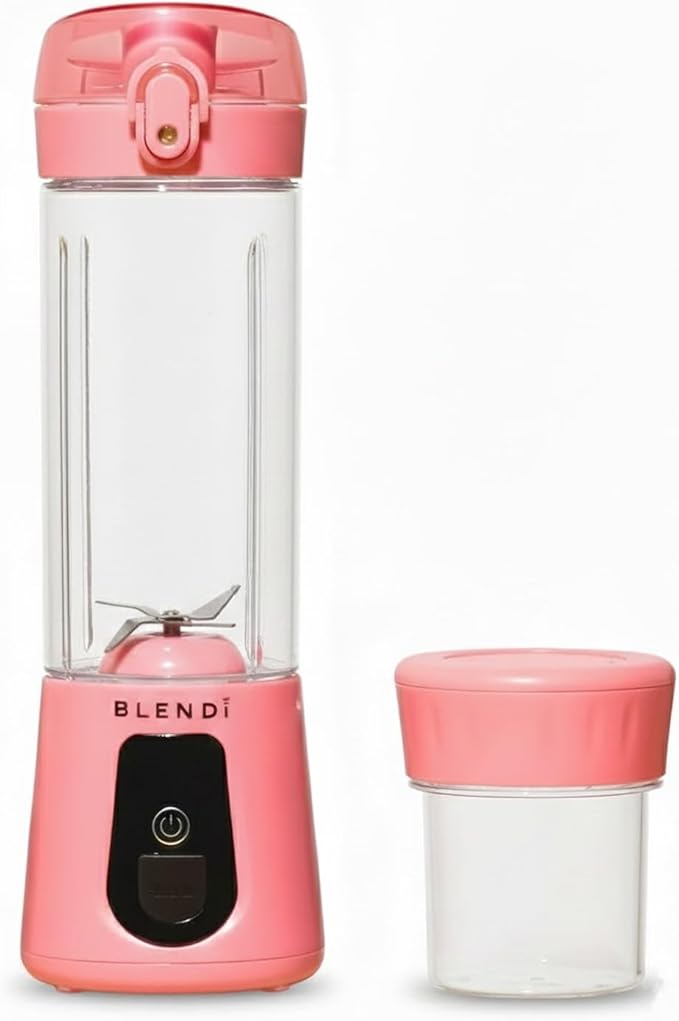 BLENDi Pro+ Portable Blender (17.5oz Blush) – Upgraded 120W Motor USB-C Rechargeable Cordless Personal Blender – BPA-Free Self-Cleaning Travel-Friendly New 2025 Model