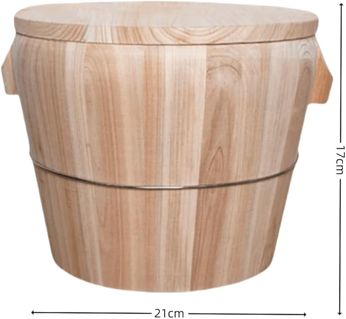 1 Set of Steaming Rice Barrel Handmade Rice Barrel Wooden Steaming Rice Barrel Rice Mixing Barrel with Lid Suitable for Home Kitchen Coffee