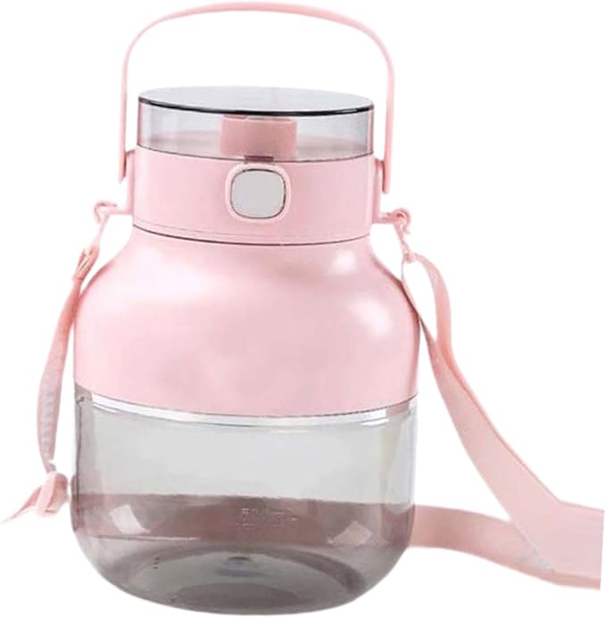 Electric Juicer Portable Blender 1000ml with Straw and Lid Travel Juicer Juice Blender for Home Picnic Pink