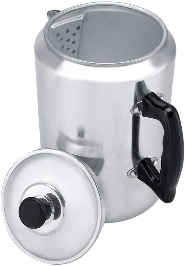 Haofy Aluminum Alloy Coffee Maker Pot Percolator Tea Kettle Stove Top with Lid Silicone Cool Grip