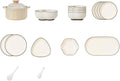 Porcelain Dinnerware Set Plates Bowls Cups Dishes Tableware Combination Everyday Use Dinner Plates Soup Bowls Salad Plates Elegant Style Microwave Dishwasher Oven Safe