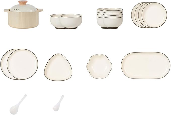 Porcelain Dinnerware Set Plates Bowls Cups Dishes Tableware Combination Everyday Use Dinner Plates Soup Bowls Salad Plates Elegant Style Microwave Dishwasher Oven Safe