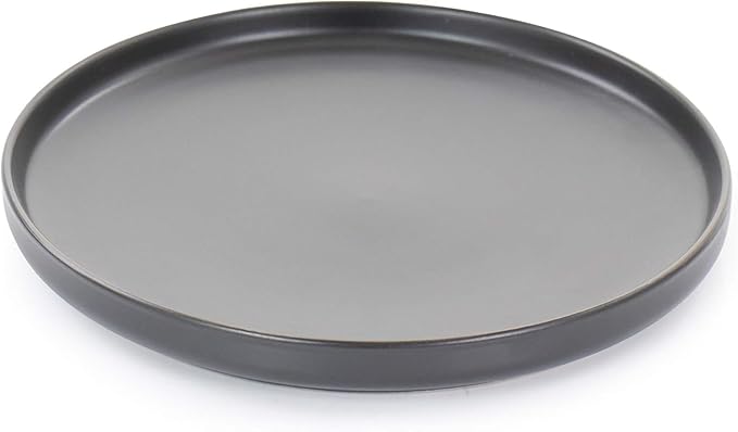 Luxmatte 20-Piece Stoneware Dinnerware Set – Modern Matte Finish Dish Set for 4 Microwave &amp Dishwasher Safe – Includes Dinner Plates Salad Plates Bowls and Mugs in Four Colors (Black)