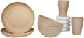 Planet Friendly Dinnerware Set Wheat Straw Lightweight Unbreakable Plates Bowls and Cups Microwave Safe 6 Pieces Soft Beige (Planet Friendly Dinnerware Sets)