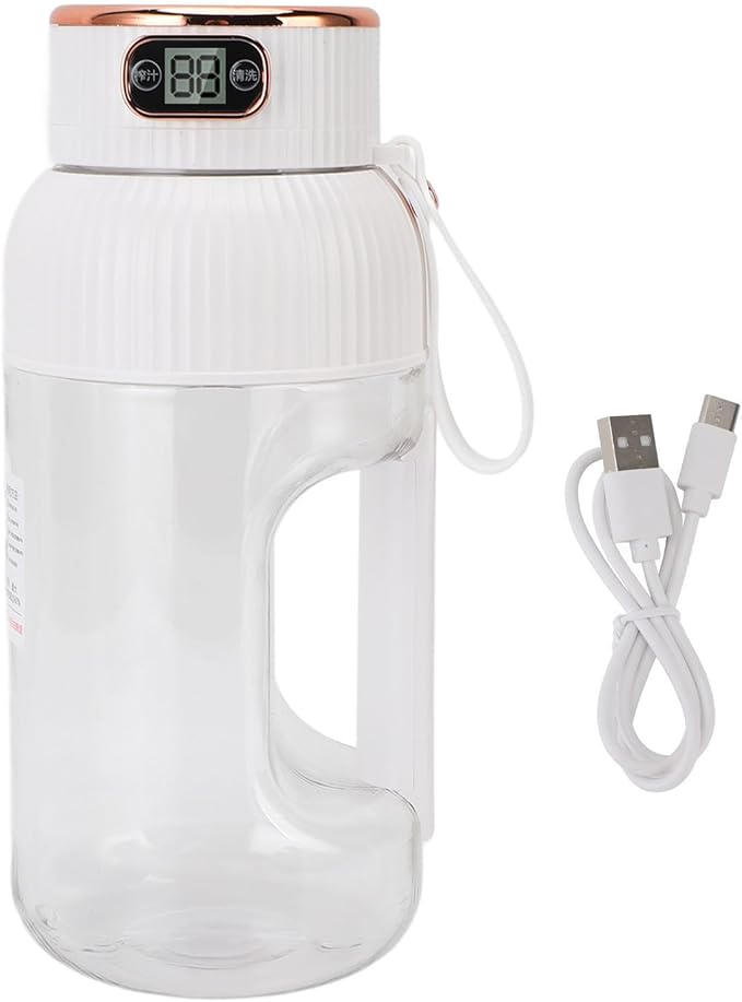 Portable Juicer Cup 150W 1200ml Mini Travel Blender with Detachable Design and Overload Prevention for Gym Home Office Sports Use (White)