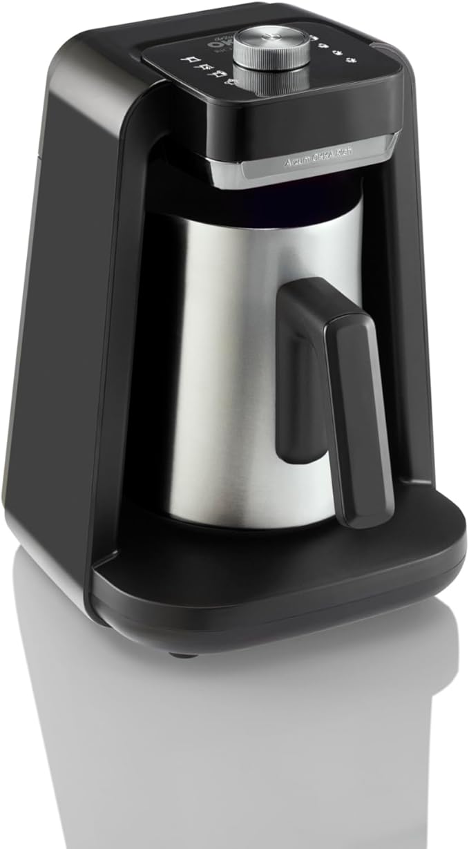 Arzum Okka Rich Spin Pro Turkish Coffee and Hot Beverage Maker Velvetiser Milk Frother 120V 5 Cups Stainless Steel Cooking Pot Chrome