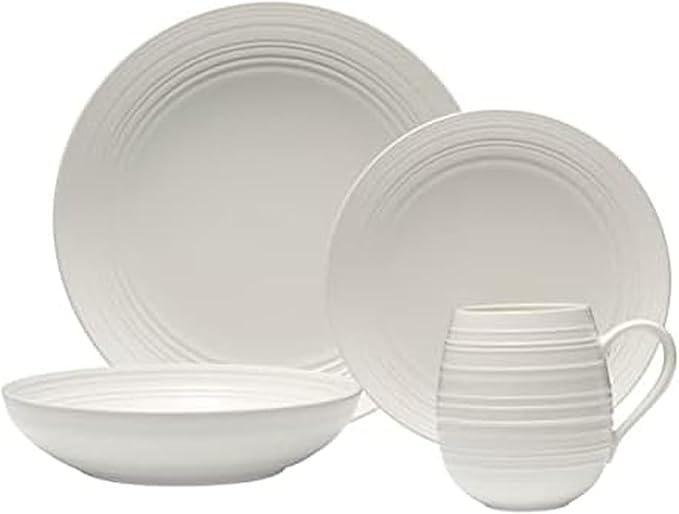 Mikasa Swirl Coupe 4 Piece Place Setting Service For 1 White