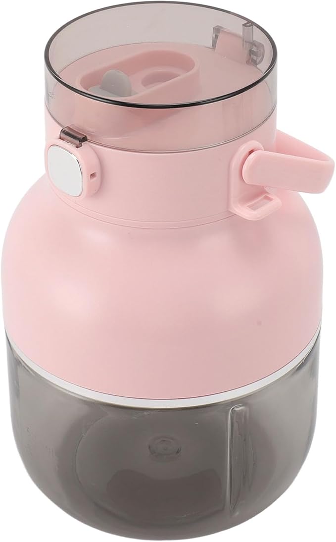 Blender Cup Multi Functional Cordless USB Rechargeable 1500mAh Electric Juicer Blender 500ml with Straw for Office (Pink)