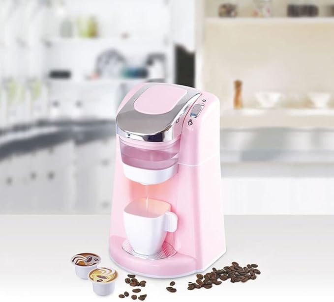 Battery Operated Gourmet Kitchen APPLIANCES (Child Size) has Pink &amp White Coffee Maker w Coffee PODS Mix Master and Blender