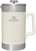 STANLEY Classic Stay-Hot French Press Coffee Maker 48 oz | 5 Minute Brew 4 Hours Hot | Mesh Filter for Coffee Grounds | Insulated Stainless Steel French Press | BPA-Free | Cream Gloss