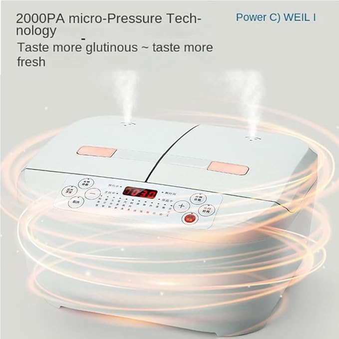 This Multi-Functional Household Rice Cooker Features A Dual Inner Pot Design (0.5L + 1.5L) 12-Hour Timer And Precise Dual-Sensor Temperature Control.