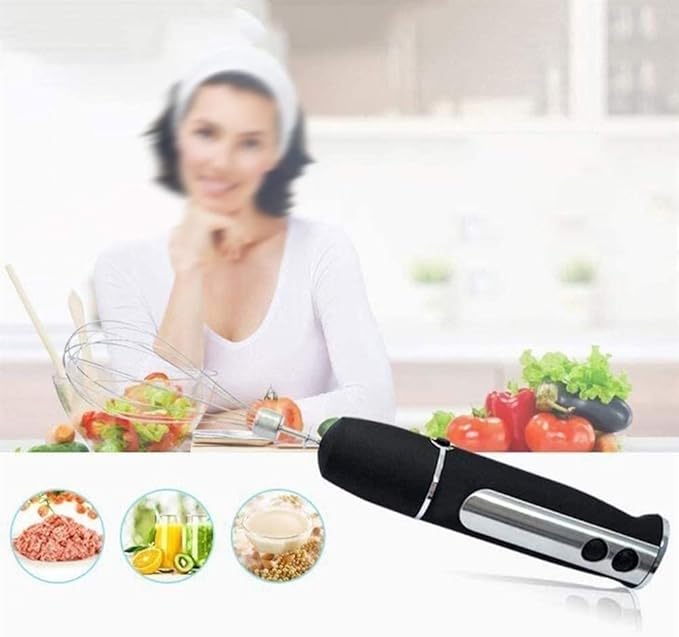 TOEWOE Hand Blender 4 In 1 Immersion Blender Stick Blender with 500ml Food Grinder 600ml Container Chopper 13 Speed 304 Stainless Steel Blades BPA-Free Kitchen Tool
