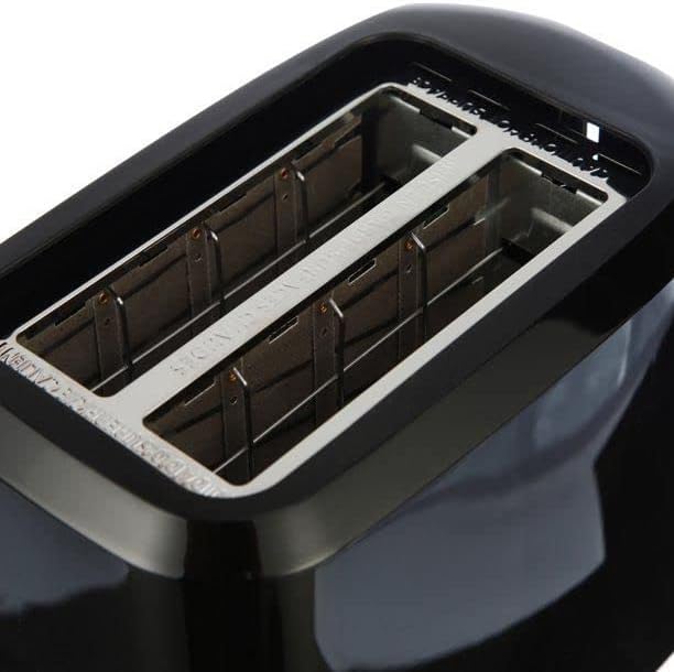 VA Mainstays 2-Slice Toaster with 6 Shade Settings and Removable Crumb Tray Black 9.80 x 5.75 6.50 Inches