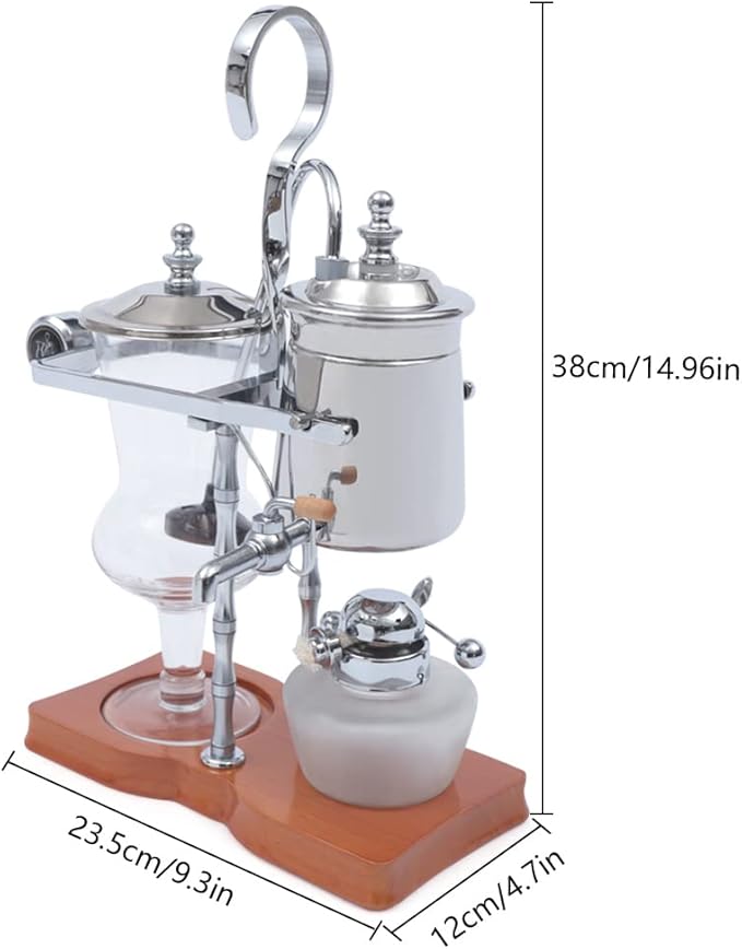 Family Balance Siphon Syphon Coffee Maker Siphon Brewer Elegant Retro-Style Design Sliver (Sliver)