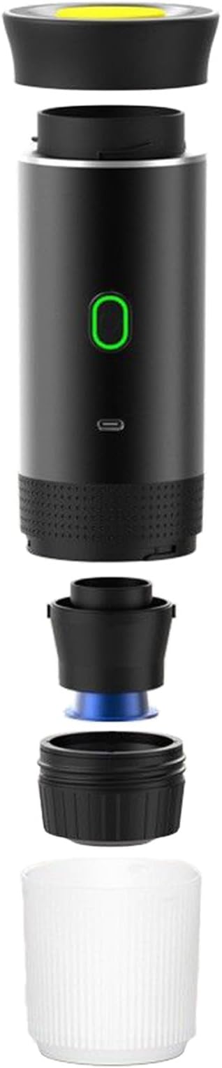 Portable Coffee MachineCar Coffee Maker - Professional Brew Device Small Rechargeable Extraction Tool for Camping Hiking