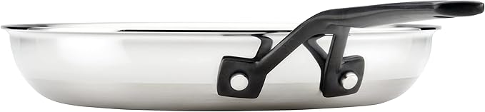 KitchenAid 30051 5-Ply Clad Polished Stainless Steel Frying Pan Set/Skillets 8.25 Inch and 10 Inch - Polished Stainless Steel