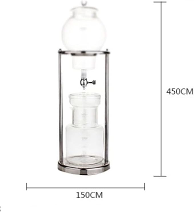 Coffee Carafe Drip Coffee Machine Espresso Cold Drink Machine Coffee Pot Ice Drip Pot Reusable Glass Filter Percolator Tool Convenient(Silvery 600ml)