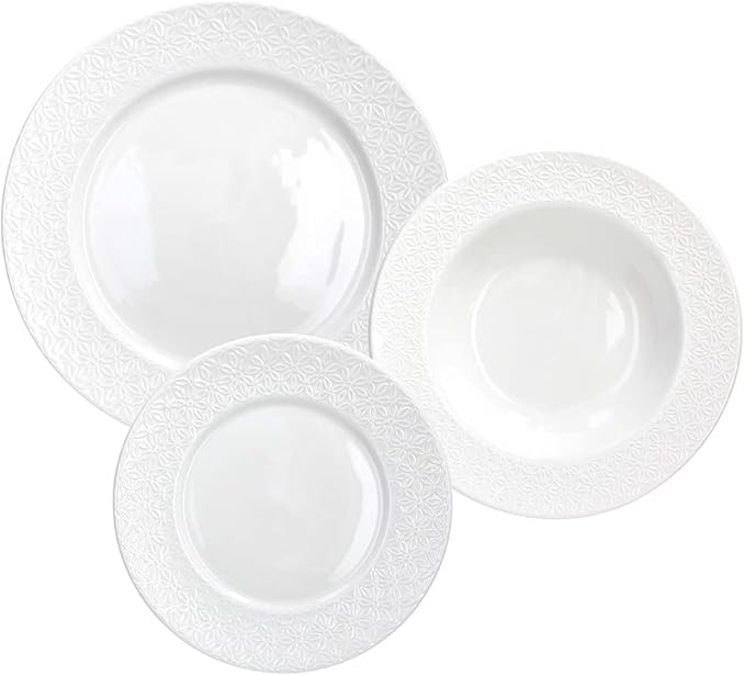 Tognana Margaret Dinner Set for 6 People 18 Pieces Porcelain White