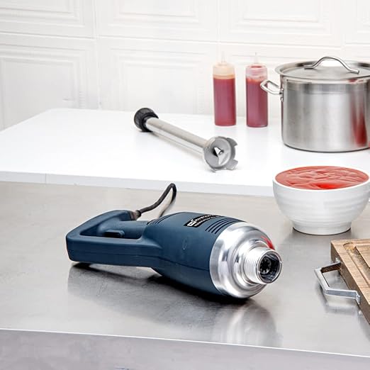 Restaurantware Hi Tek 7.7 x 4.3 x 16.3 inch Immersion Blender 1 Variable Speed Stick Blender - 1 Horsepower 750W Stainless Steel Immersion Hand Blender 110V