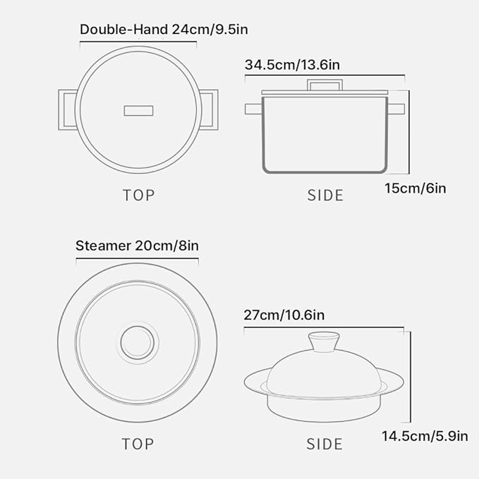 5 Layers induction stainless steel Nonstick cookware set 5P