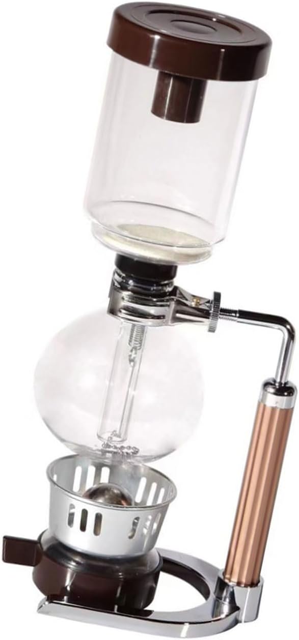 Advanced Siphon Coffee Maker Feature Glass Construction Wood Handle Vacuum Brewing Technology for Sturdy Use At Homes Serving 3 Persons Multipurpose Glass Maker Cold Brews