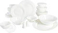 Gibson Home Ultra Break and Chip Resistant Dinnerware Set Soft Round: Service for 6 (36pcs) Opal Glass
