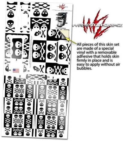 Decal Style Vinyl Skin compatible with Keurig K10 / K15 Mini Plus Coffee Makers Skull And Crossbones Pattern Bw (COFFEE MAKER NOT INCLUDED)