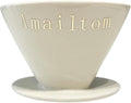 Amailtom Ceramic Pour Over Coffee Dripper Manual Slow Brew Coffee Maker with Open Base Design for Precise Extraction Single Cup Porcelain Brewer White